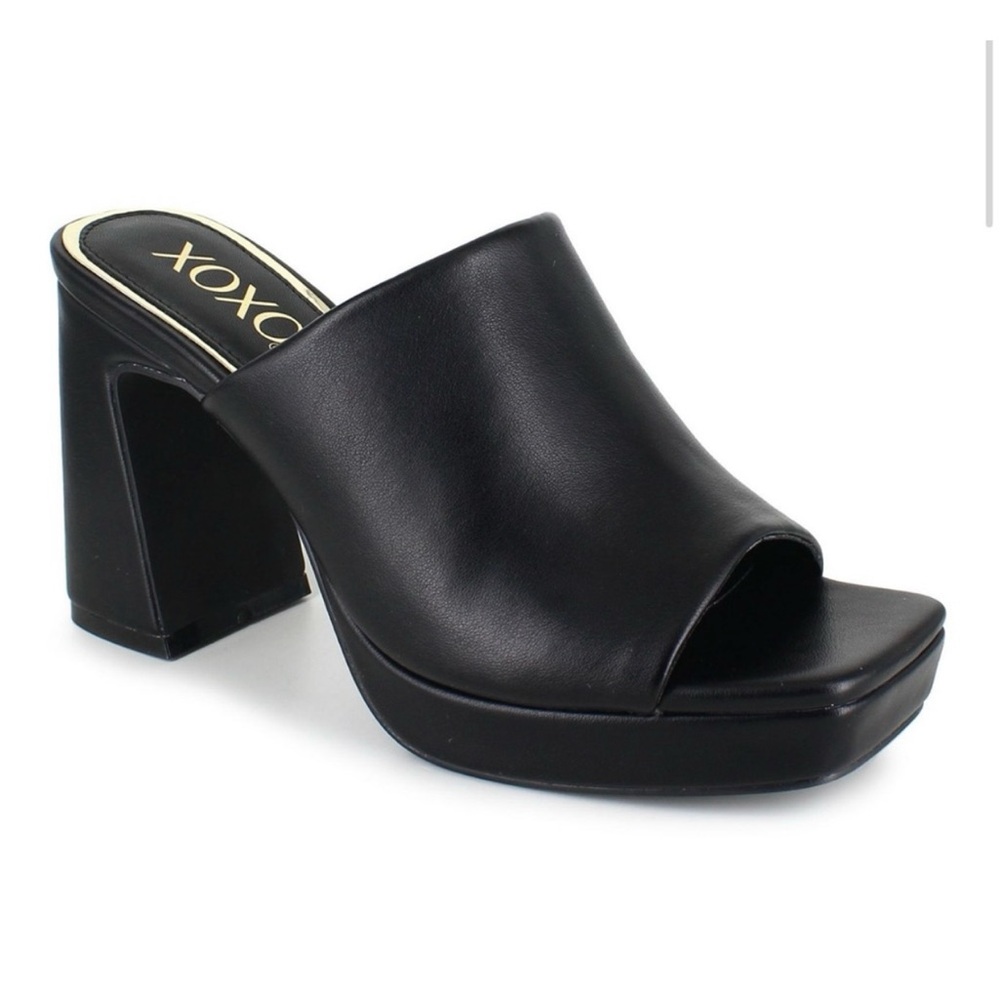 XOXO Adelisa Women's Black Platform Mules